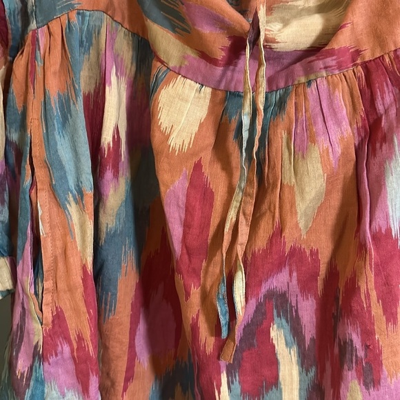 Banjanan Macaw Ikat Amber Multi Cotton Voile Dress Size XL - Picture 11 of 11